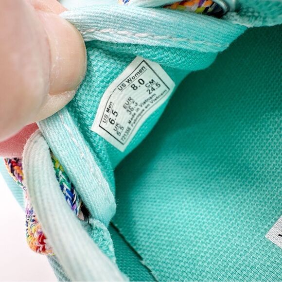 Vans Off the Wall Turquoise Tie Dye‎ Low-Top w/Colorful Laces Women 8 Men 6.5 - Picture 12 of 14